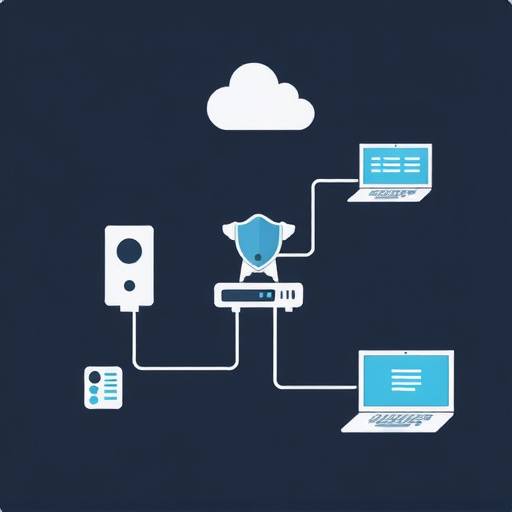Illustration of network devices connected in a security system